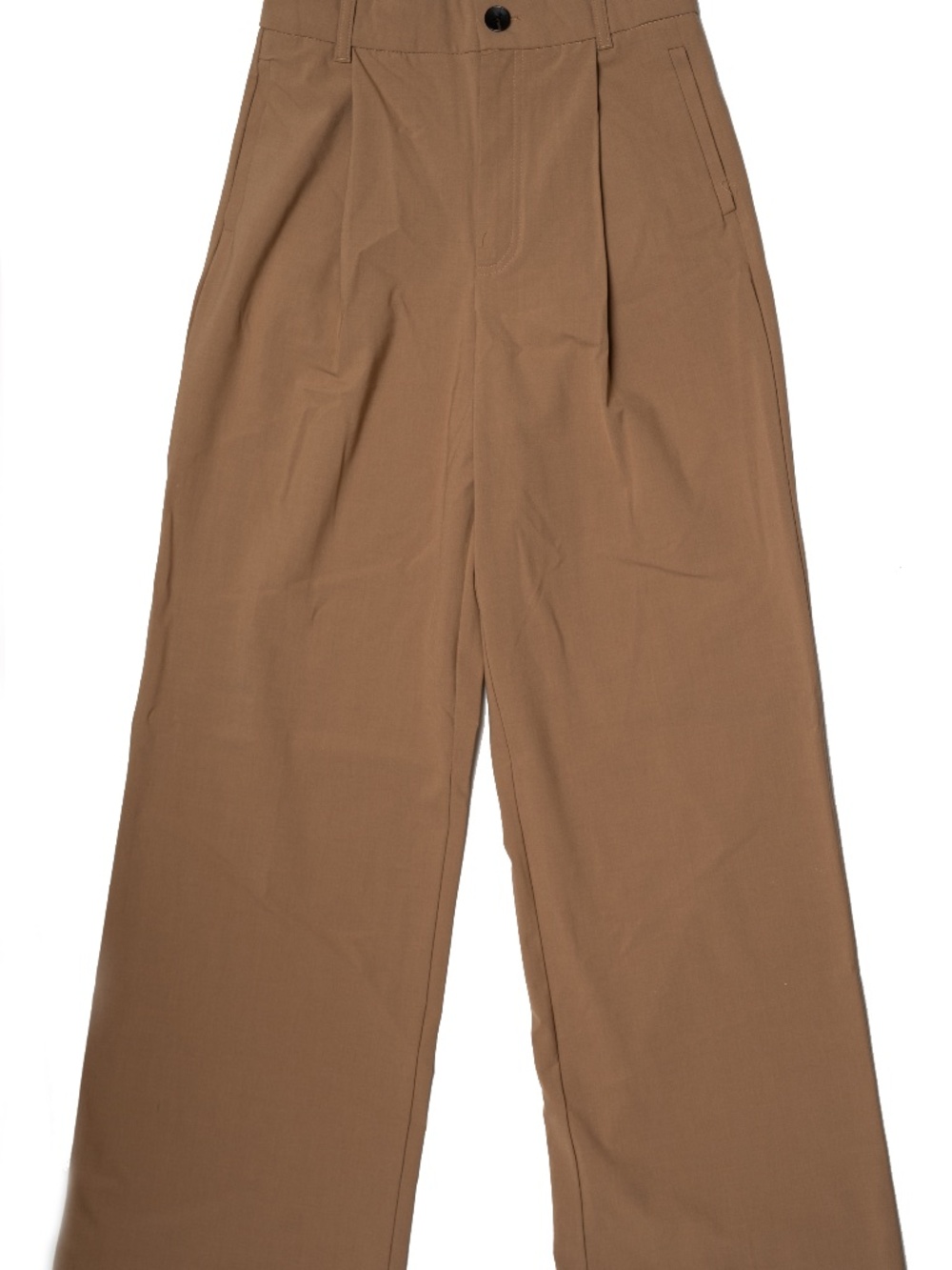 Zara PLEATED STRAIGHT LEG PANTS Trousers Brown size XS